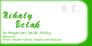 mihaly belak business card