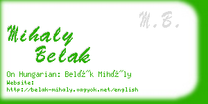 mihaly belak business card